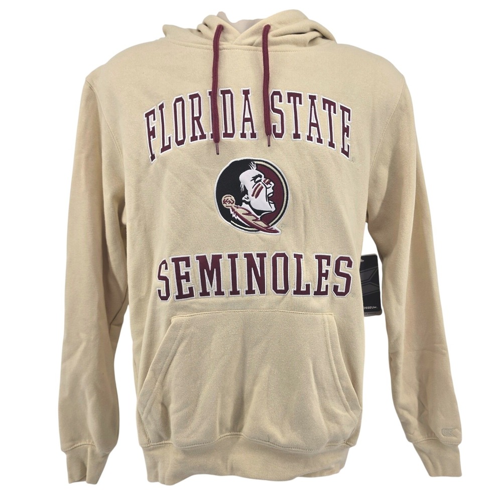 Colosseum Florida State Seminoles FSU Hoodie Tan Mens Small ACFH11555A NEW